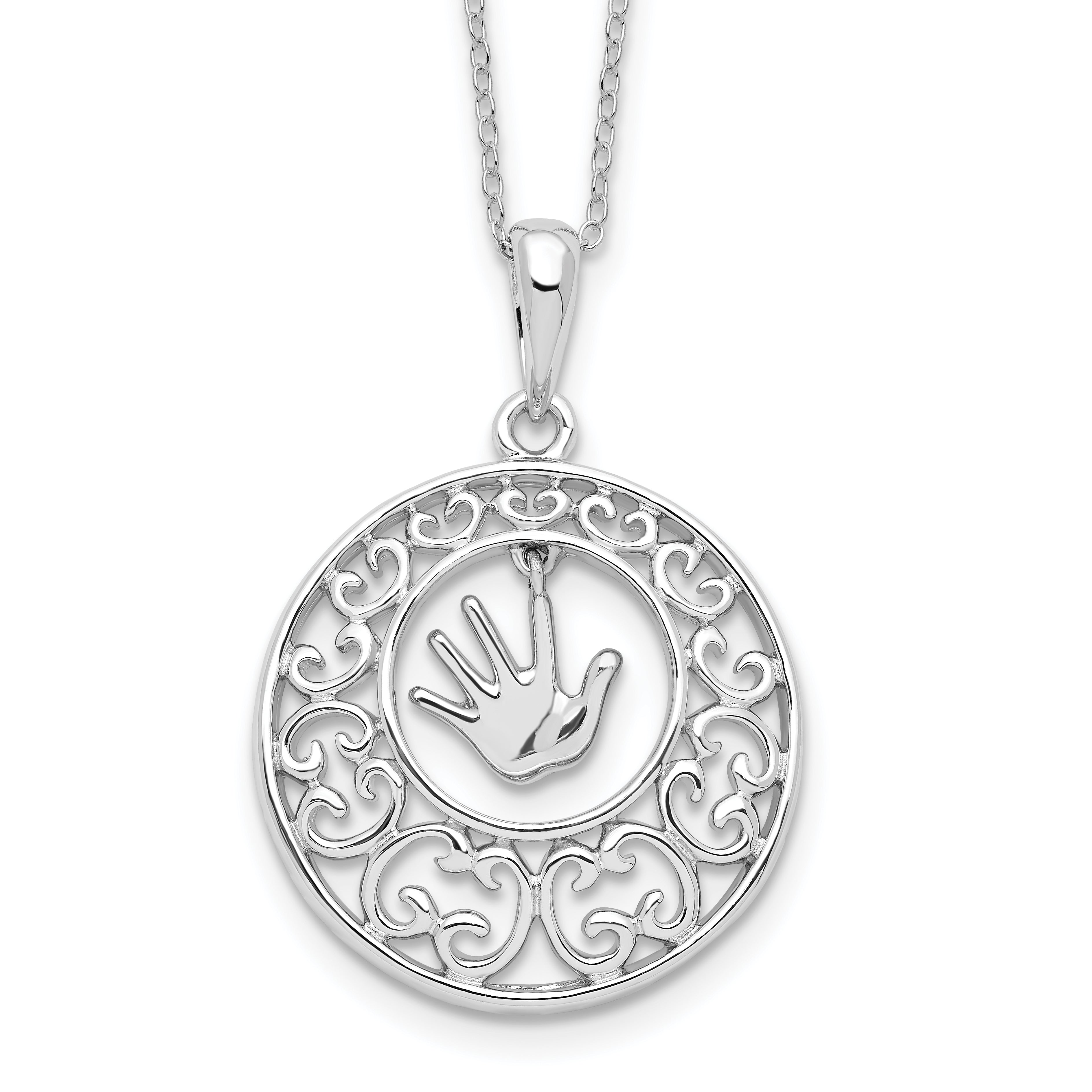 Sentimental Expressions Sterling Silver Rhodium-plated Antiqued Children 18in Necklace