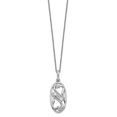 Sentimental Expressions Sterling Silver Rhodium-plated CZ Best Friends Forever 18in Necklace