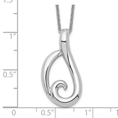 Sentimental Expressions Sterling Silver Rhodium-plated Friendship 18in Necklace