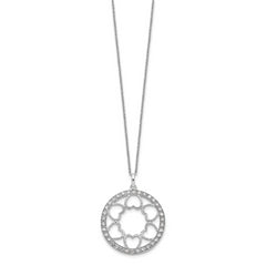 Sentimental Expressions Sterling Silver Rhodium-plated CZ Fullness Of Blessings 18in Necklace