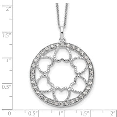 Sentimental Expressions Sterling Silver Rhodium-plated CZ Fullness Of Blessings 18in Necklace