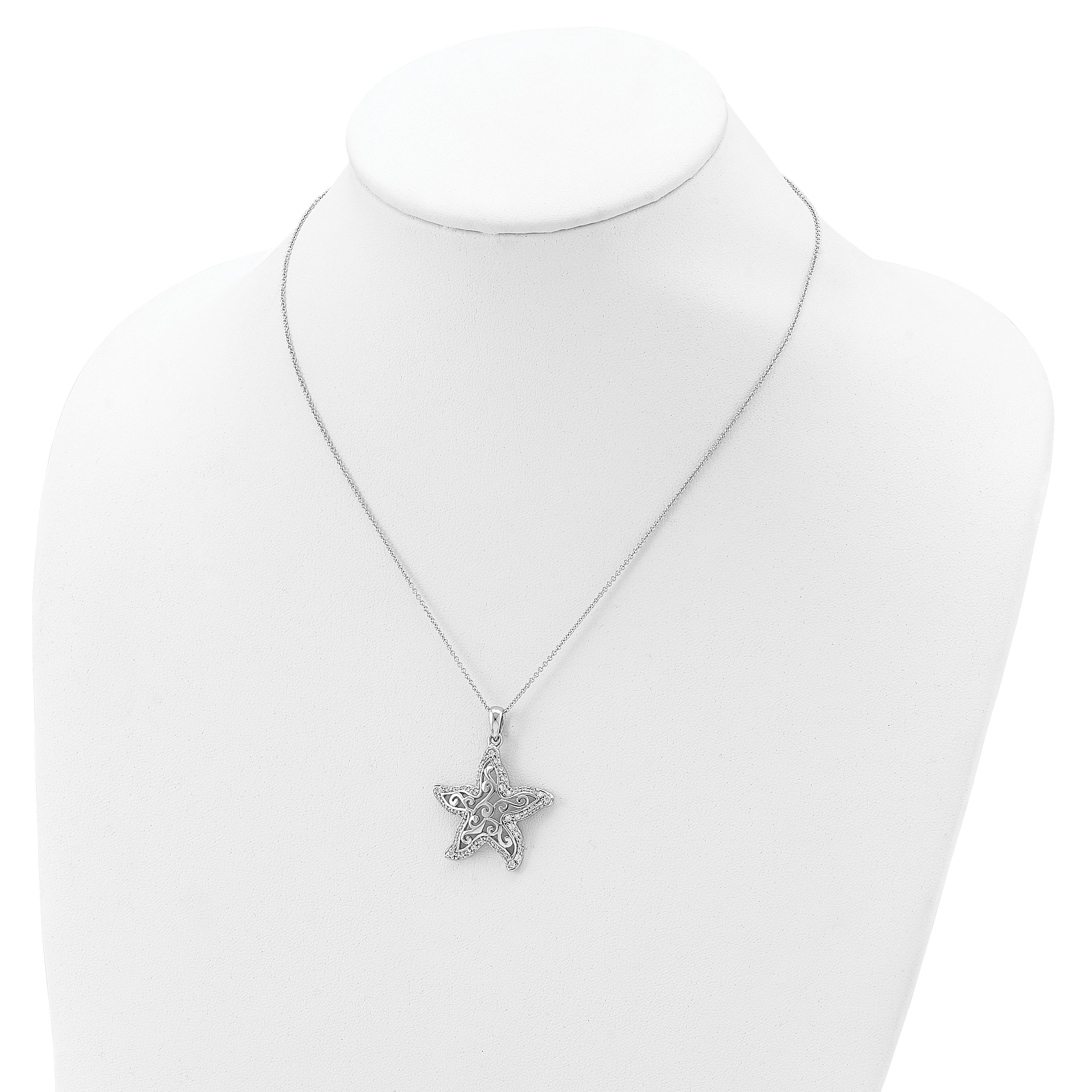 Sentimental Expressions Sterling Silver Rhodium-plated CZ Make A Difference 18in Necklace