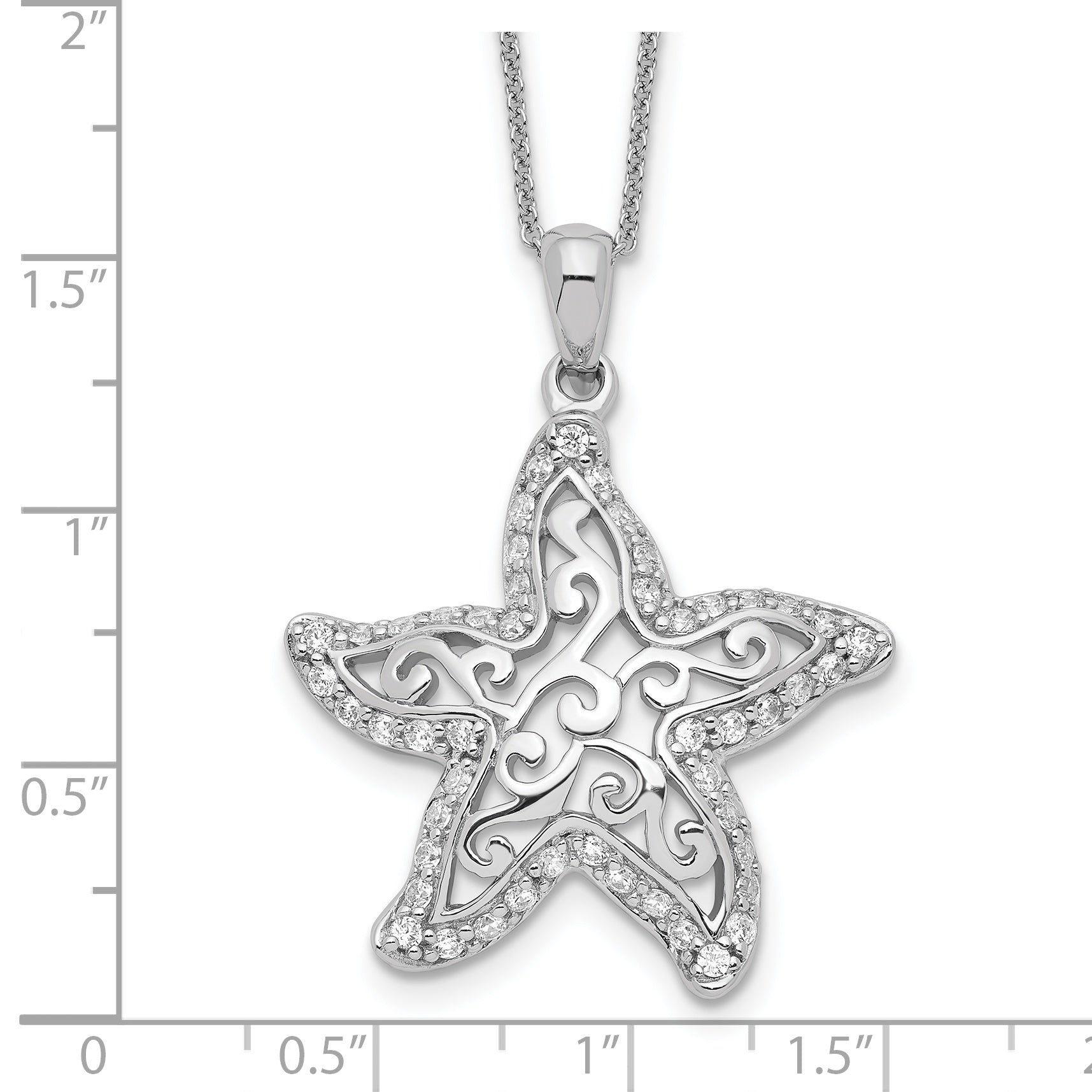 Sentimental Expressions Sterling Silver Rhodium-plated CZ Make A Difference 18in Necklace