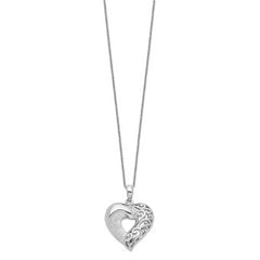 Sentimental Expressions Sterling Silver Rhodium-plated Close To My Heart 18in Necklace