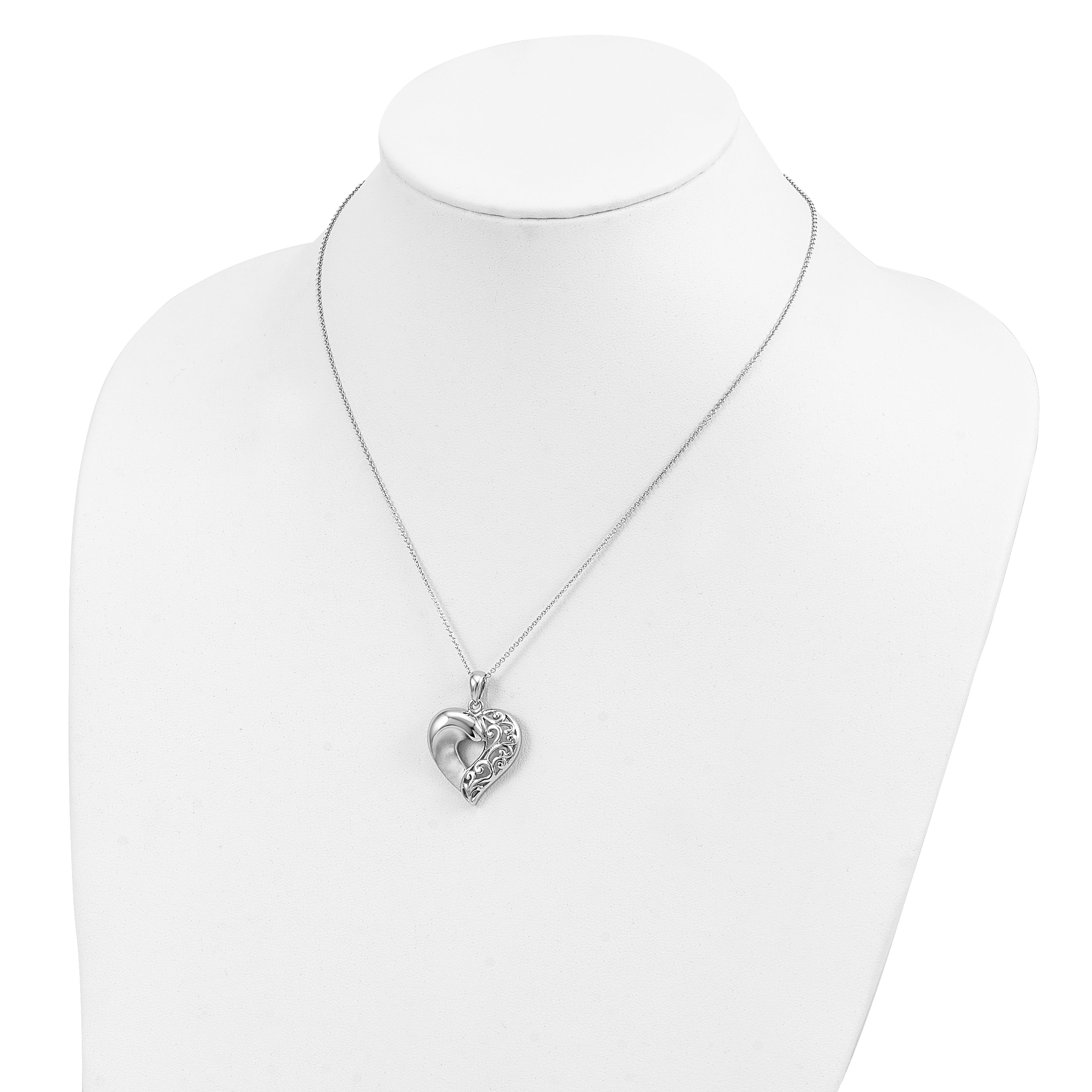 Sentimental Expressions Sterling Silver Rhodium-plated Close To My Heart 18in Necklace