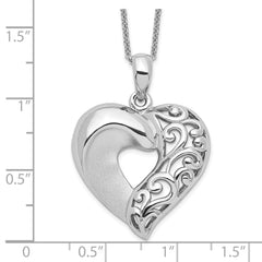 Sentimental Expressions Sterling Silver Rhodium-plated Close To My Heart 18in Necklace