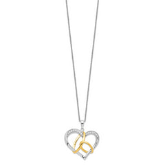 Sentimental Expressions Sterling Silver Gold-plated CZ To Have And To Hold 18in Necklace