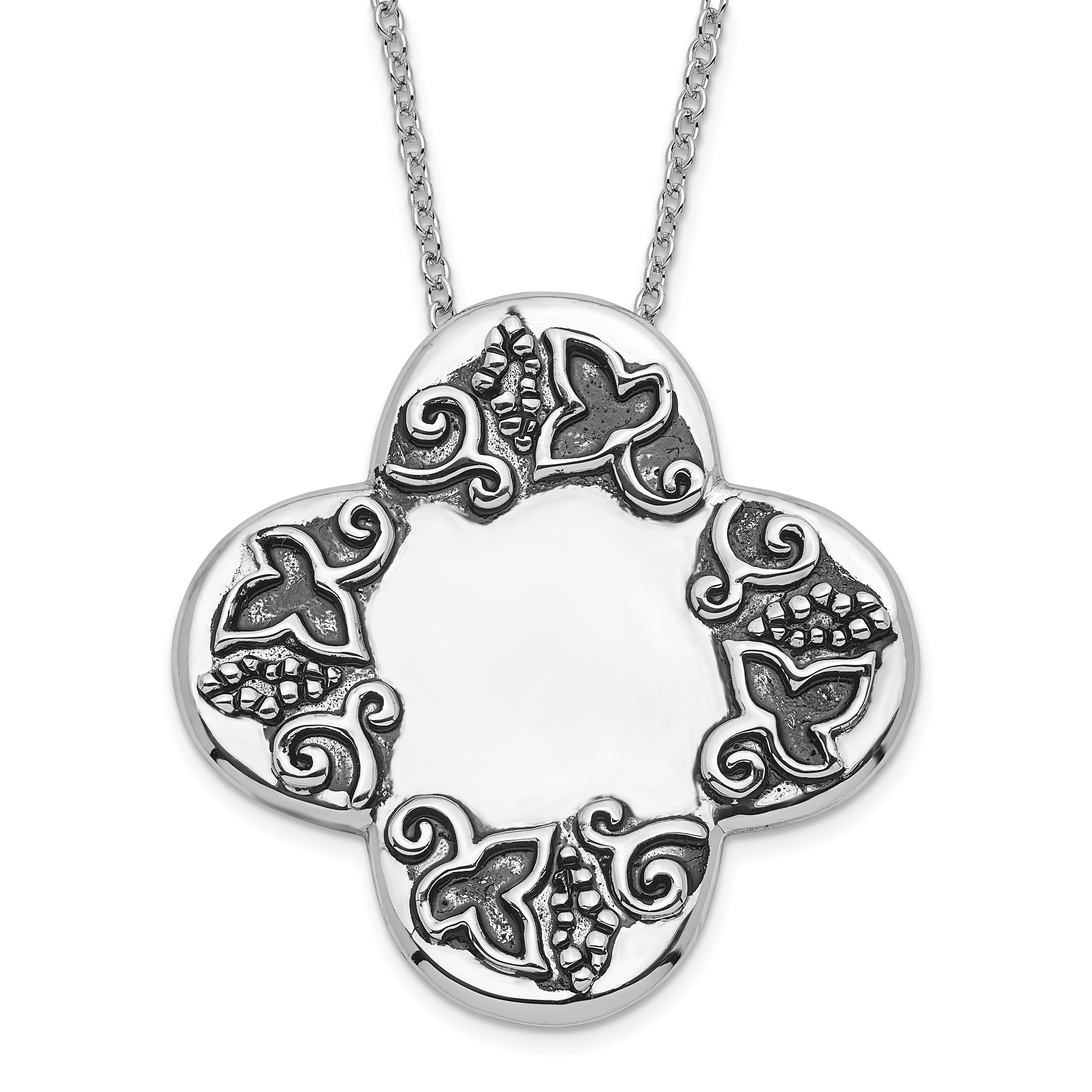 Sentimental Expressions Sterling Silver Polished & Antiqued Dieters Cross Necklace