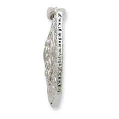 Sentimental Expressions Sterling Silver Rhodium-plated I Care About What You Are Going Through 18 Necklace