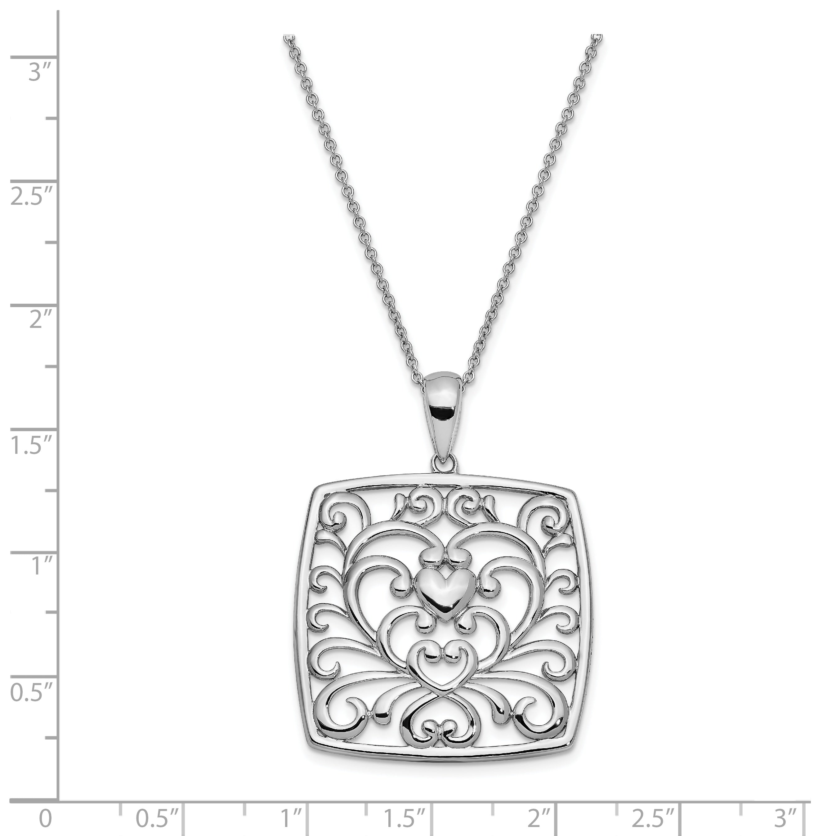 Sentimental Expressions Sterling Silver Rhodium-plated I Care About What You Are Going Through 18 Necklace