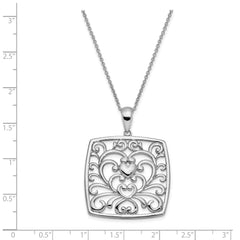 Sentimental Expressions Sterling Silver Rhodium-plated I Care About What You Are Going Through 18 Necklace