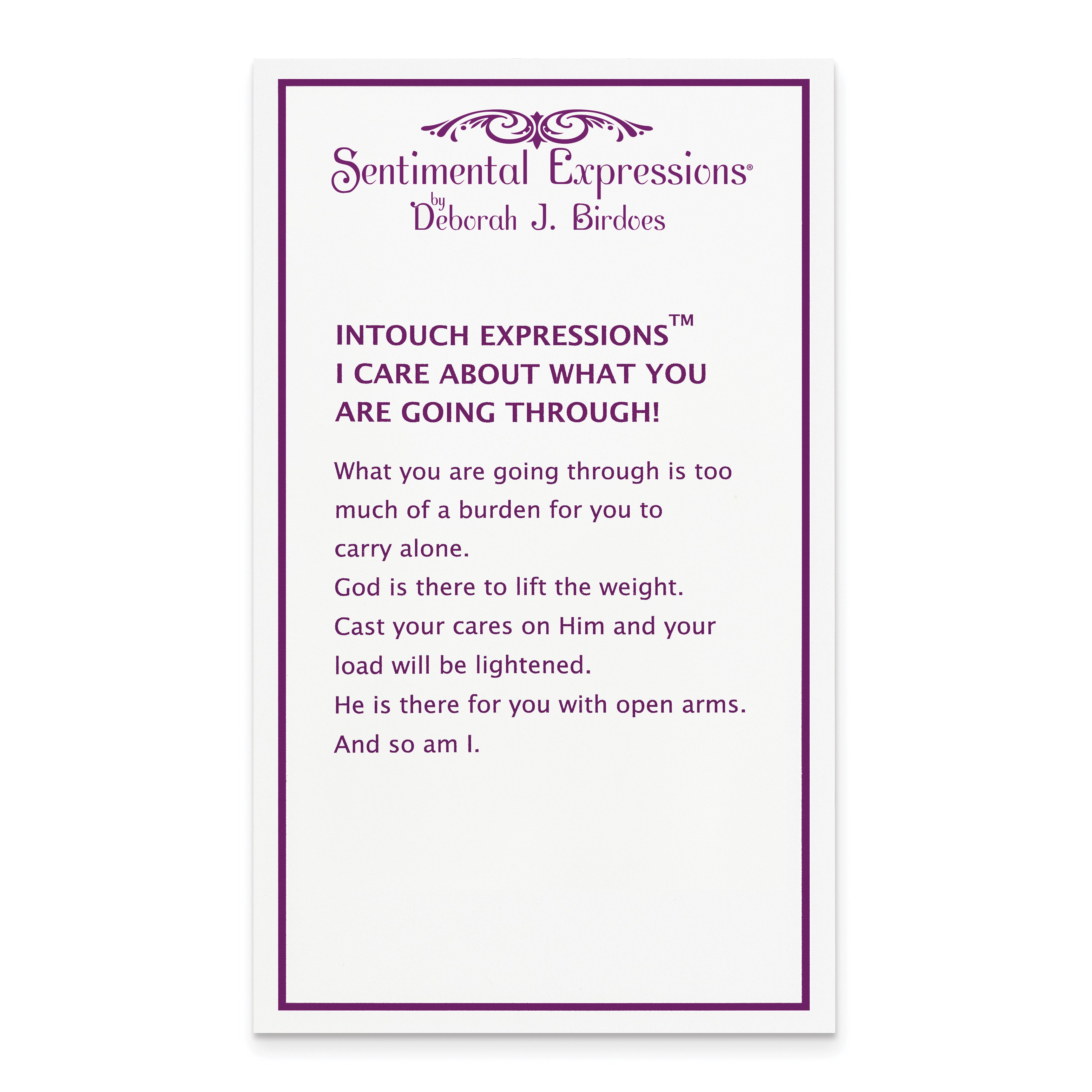 Sentimental Expressions Sterling Silver Rhodium-plated I Care About What You Are Going Through 18 Necklace