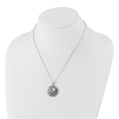 Sterling Silver Antiqued CZ The Heart Of A Family Heart Necklace