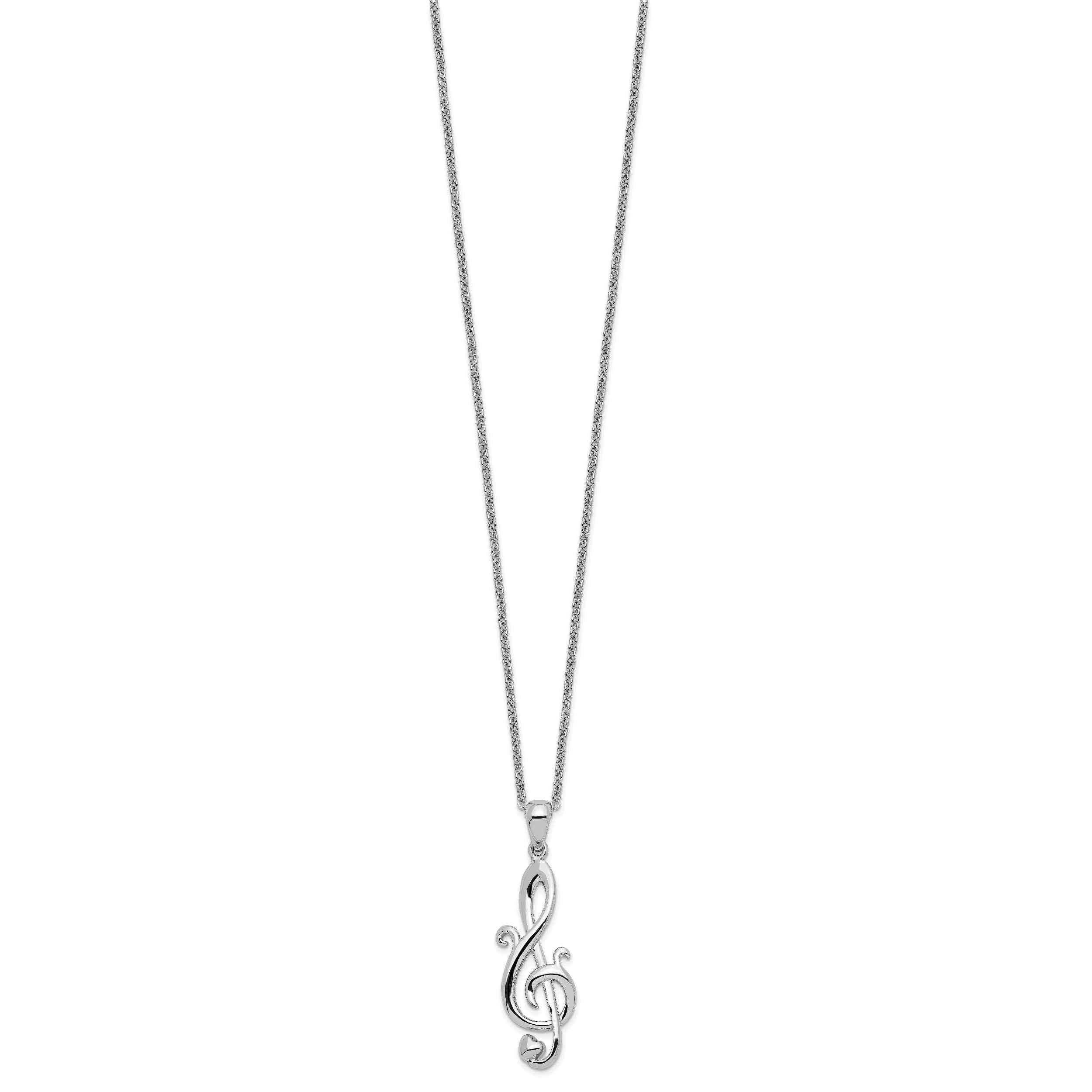 Sentimental Expressions Sterling Silver Rhodium-plated Love Note 18in Necklace