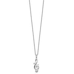 Sentimental Expressions Sterling Silver Rhodium-plated Love Note 18in Necklace