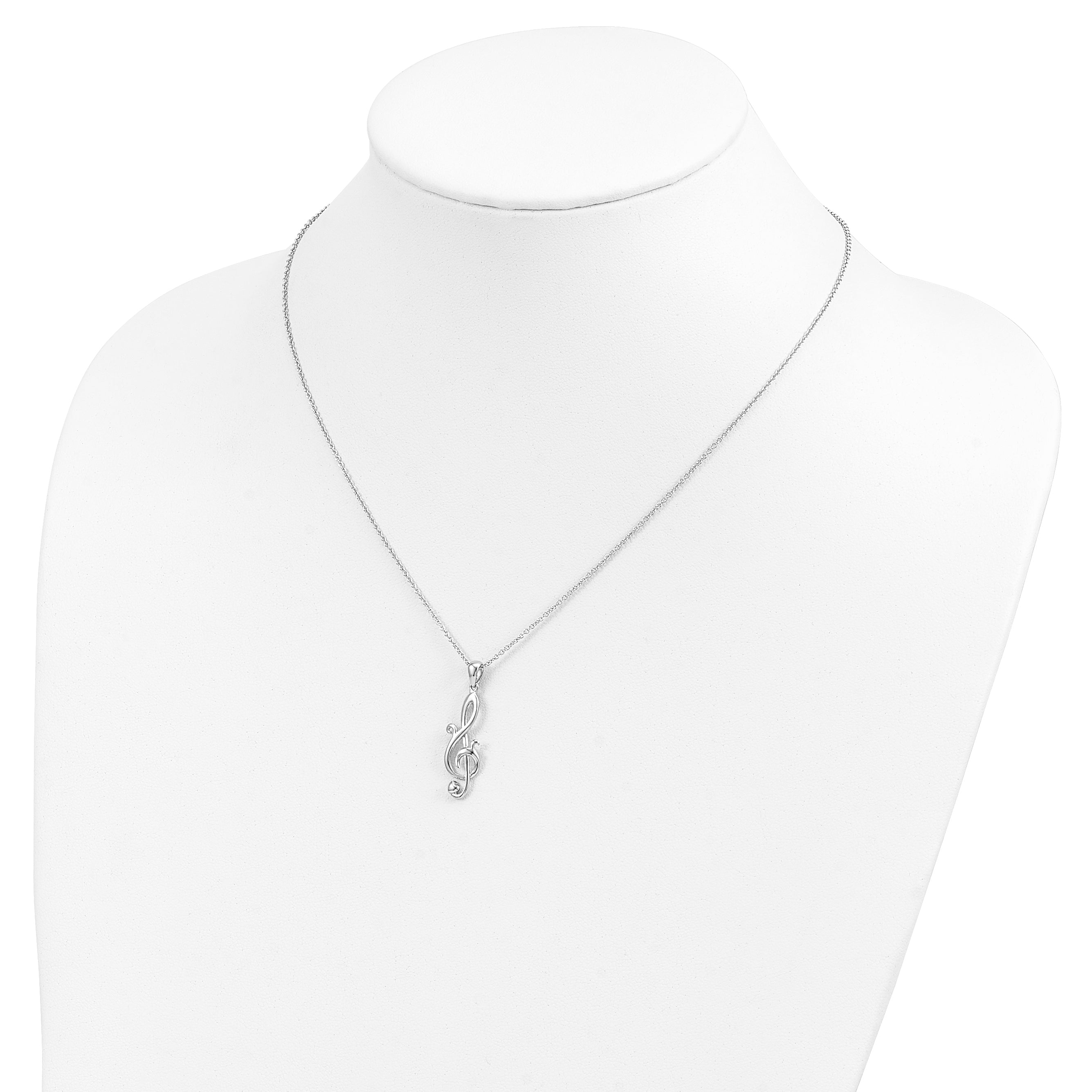 Sentimental Expressions Sterling Silver Rhodium-plated Love Note 18in Necklace