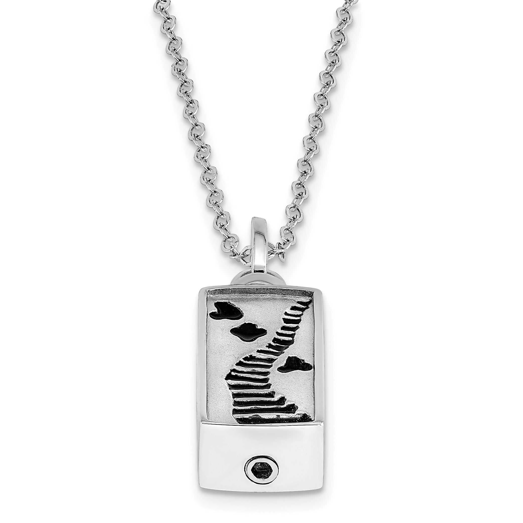 Sentimental Expressions Sterling Silver Rhodium-plated Enameled Stairway to Heaven Ash Holder 18in Necklace