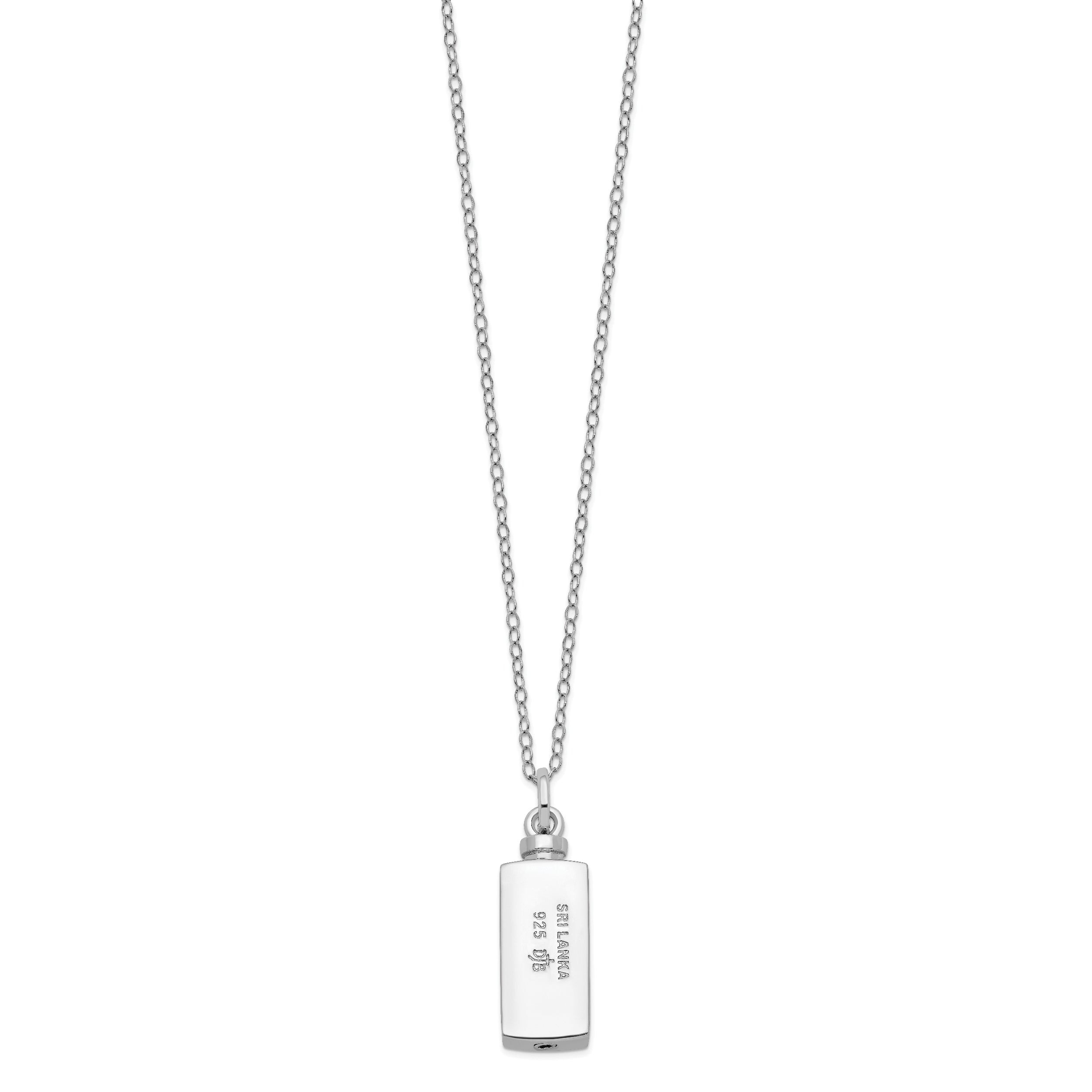 Sentimental Expressions Sterling Silver Rhodium-plated Enameled Stairway to Heaven Ash Holder 18in Necklace