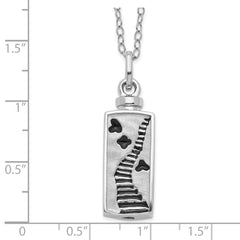 Sentimental Expressions Sterling Silver Rhodium-plated Enameled Stairway to Heaven Ash Holder 18in Necklace