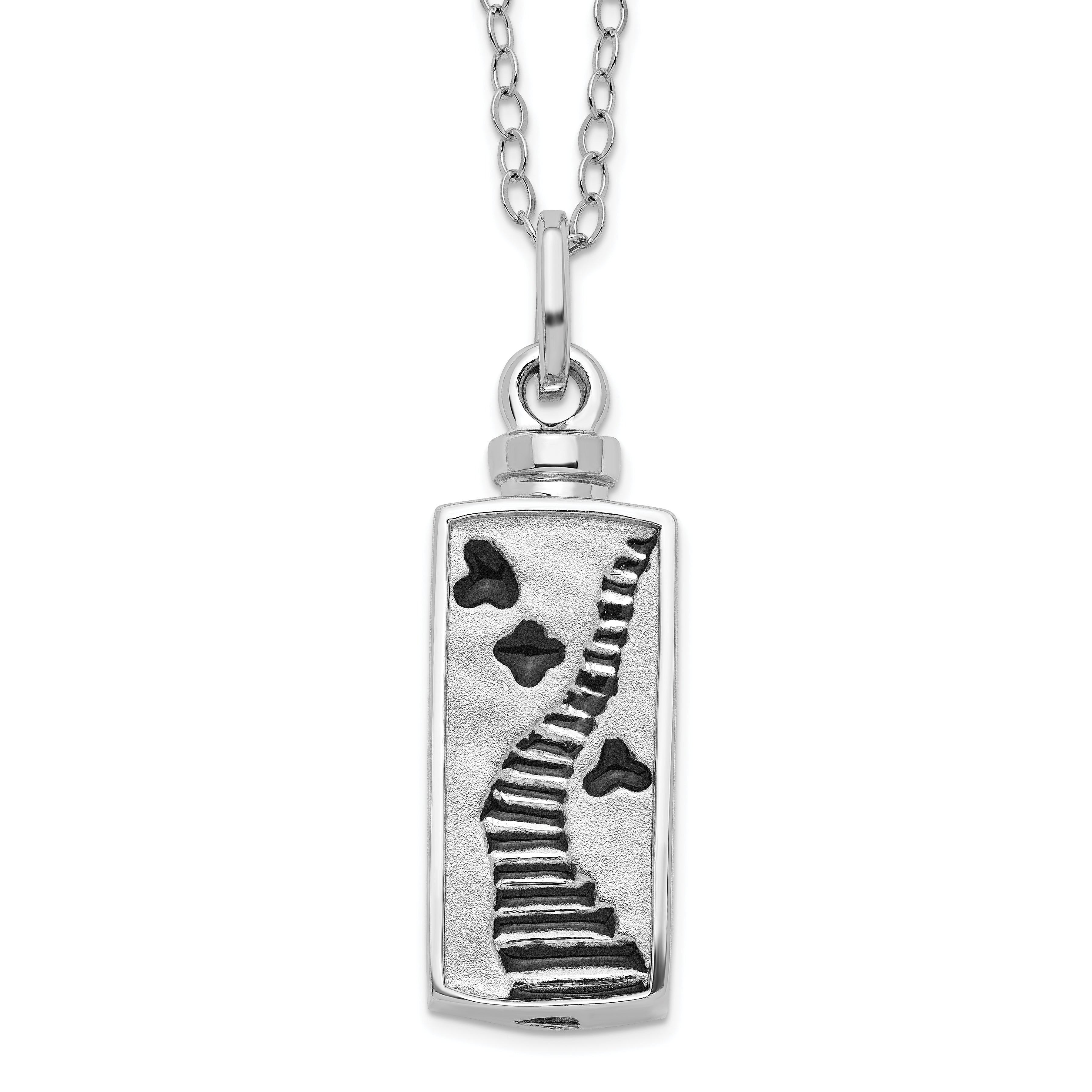 Sentimental Expressions Sterling Silver Rhodium-plated Enameled Stairway to Heaven Ash Holder 18in Necklace