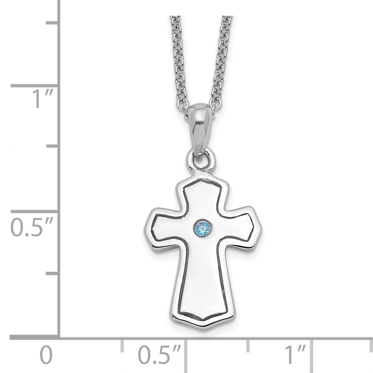 Sentimental Expressions Sterling Silver Rhodium-plated CZ Child Of God (Boy) 14in. Necklace