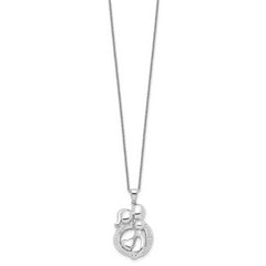 Sentimental Expressions Sterling Silver Rhodium-plated CZ Family of 3 Gathering 18in. Necklace