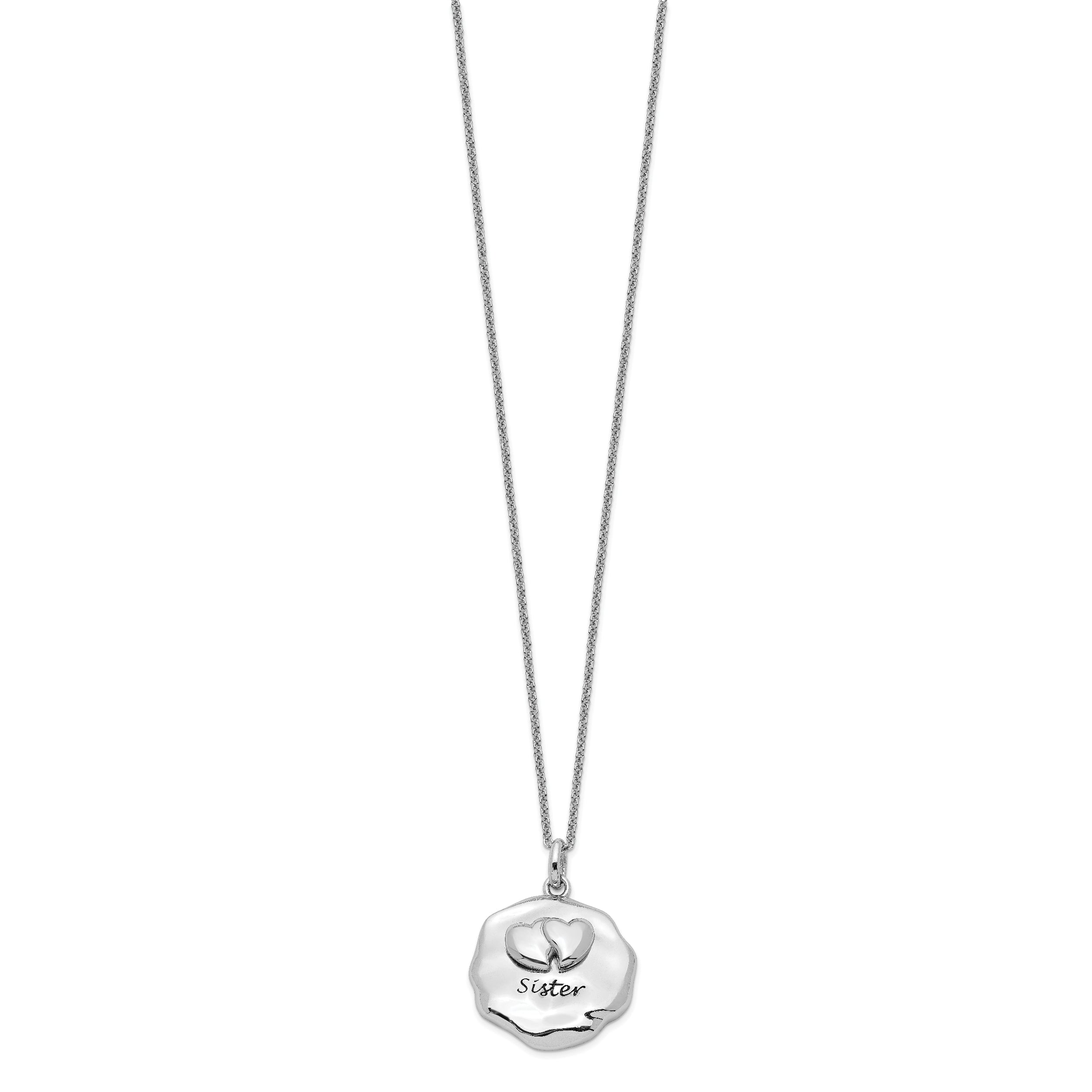 Sentimental Expressions Sterling Silver Rhodium-plated Antiqued For You My Sister 18in. Necklace