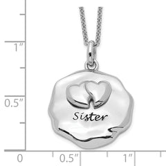 Sentimental Expressions Sterling Silver Rhodium-plated Antiqued For You My Sister 18in. Necklace