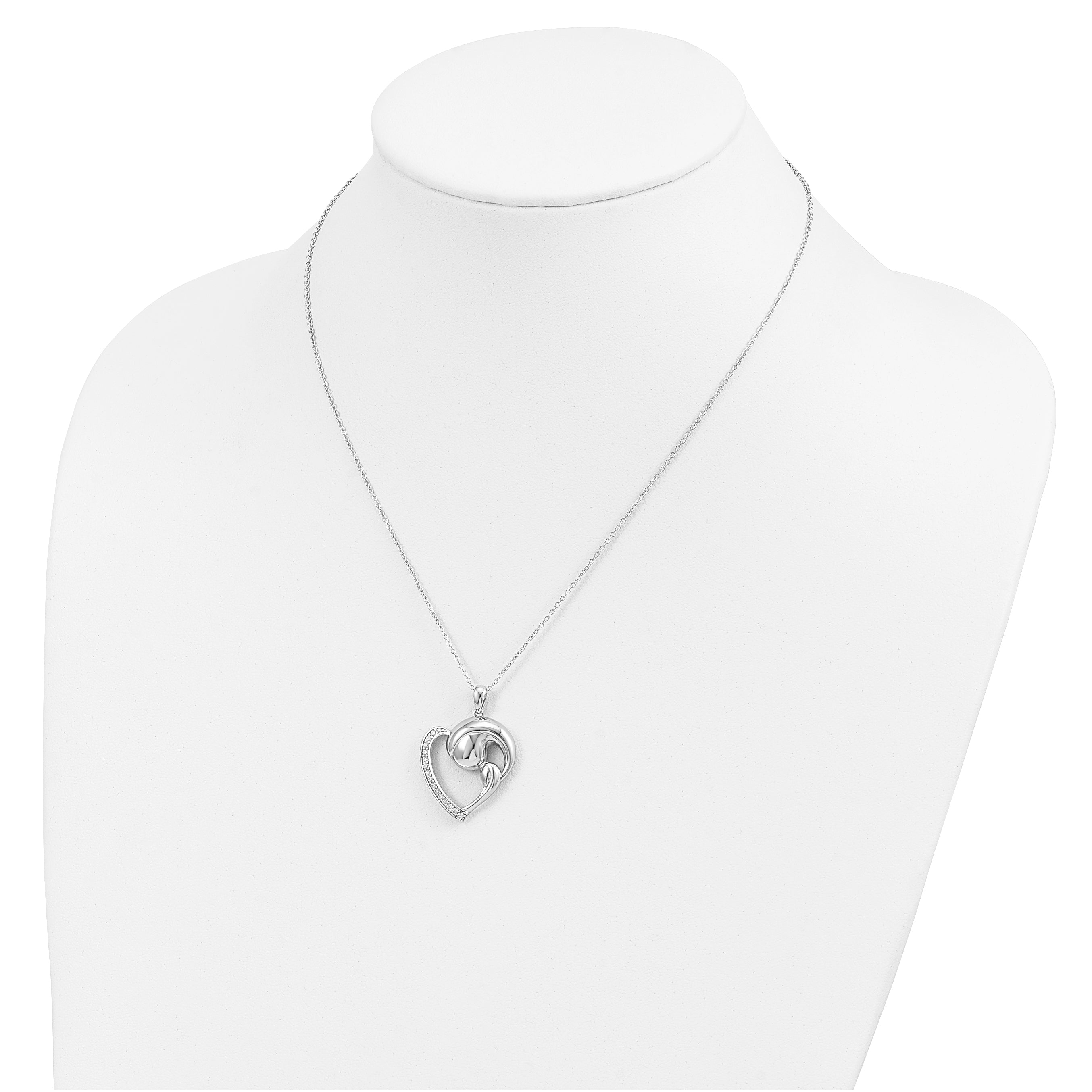 Sentimental Expressions Sterling Silver Rhodium-plated CZ Motherhood 18in. Necklace