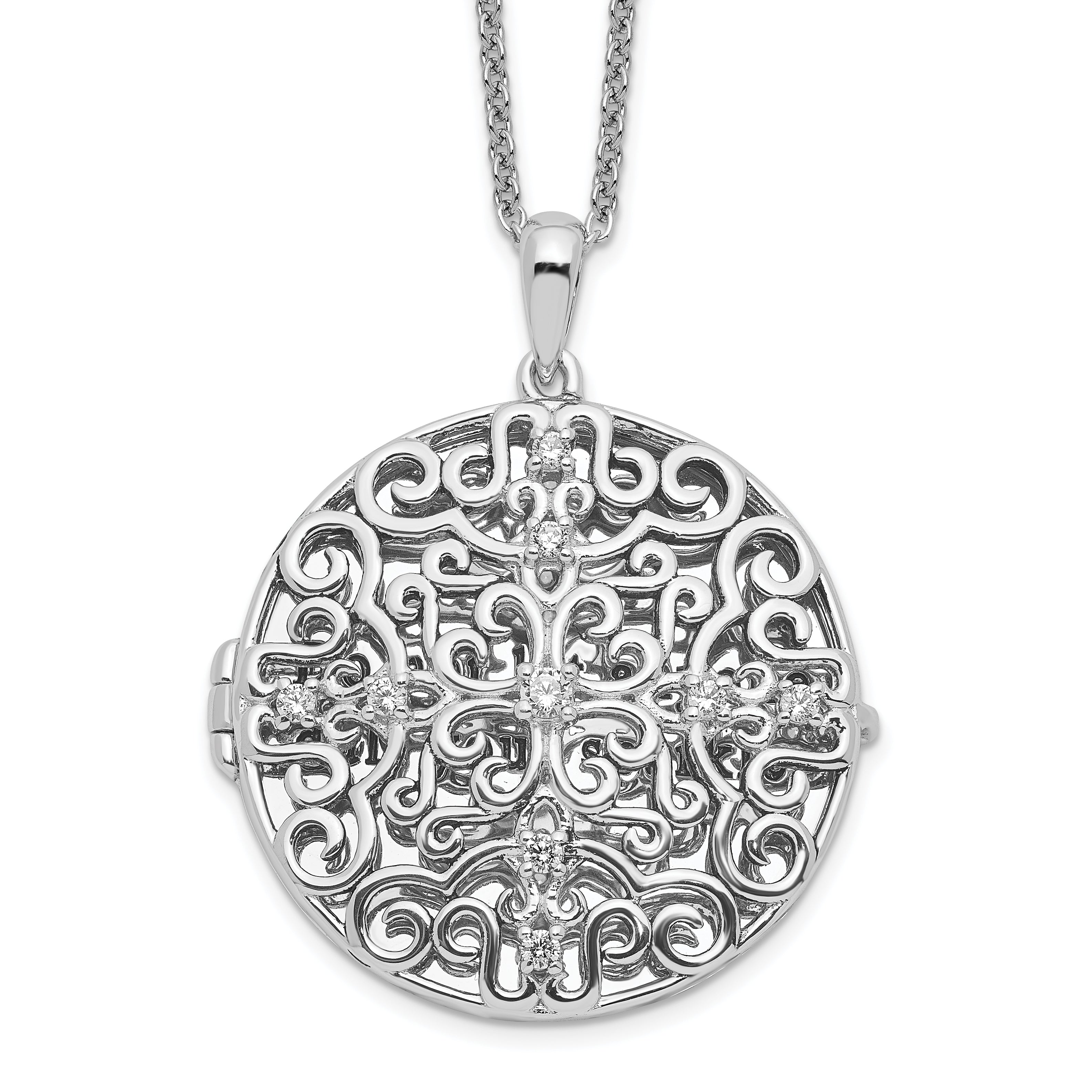 Sentimental Expressions Sterling Silver Rhodium-plated CZ Antiqued Do Not Let Anyone Dull 18in. Necklace