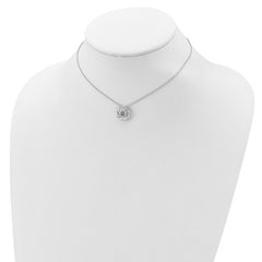 Sentimental Expressions Sterling Silver Rhodium-plated CZ Sparkle and Shine 14in. Necklace with 2in. ext