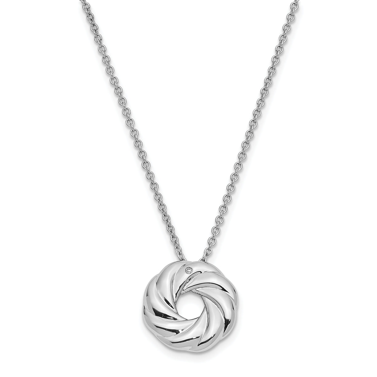 Sentimental Expressions Sterling Silver Rhodium-plated CZ Sparkle and Shine 14in. Necklace with 2in. ext