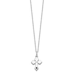 Sentimental Expressions Sterling Silver Rhodium-plated Matted Cross Ash Holder 18in. Necklace