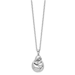 Sentimental Expressions Sterling Silver Rhodium-plated Mine To Keep Mom and Baby 18in Necklace