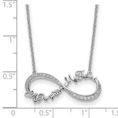 Sentimental Expressions Sterling Silver Rhodium-plated CZ My Daughter My Friend 18in Necklace