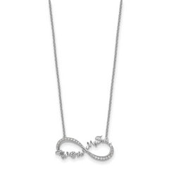 Sentimental Expressions Sterling Silver Rhodium-plated CZ My Mother My Friend 18in Necklace