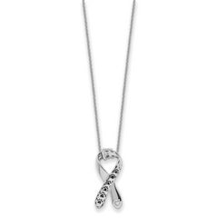 Sentimental Expressions Sterling Silver Rhodium-plated Antiqued Citizens Against Animal Cruelty 22in Necklace