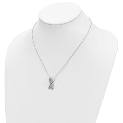 Sentimental Expressions Sterling Silver Rhodium-plated Antiqued Citizens Against Animal Cruelty 22in Necklace