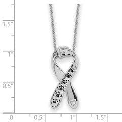 Sentimental Expressions Sterling Silver Rhodium-plated Antiqued Citizens Against Animal Cruelty 22in Necklace