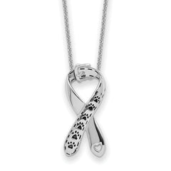 Sentimental Expressions Sterling Silver Rhodium-plated Antiqued Citizens Against Animal Cruelty 22in Necklace