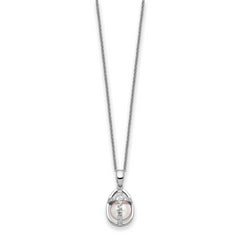 Sentimental Expressions Sterling Silver Rhodium-plated FWC Pearl Commitment 18in Necklace