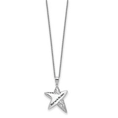 Sentimental Expressions Sterling Silver Rhodium-plated Antiqued Meet Me in the Stars 18in Necklace