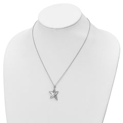 Sentimental Expressions Sterling Silver Rhodium-plated Antiqued Meet Me in the Stars 18in Necklace