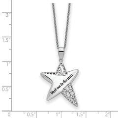 Sentimental Expressions Sterling Silver Rhodium-plated Antiqued Meet Me in the Stars 18in Necklace