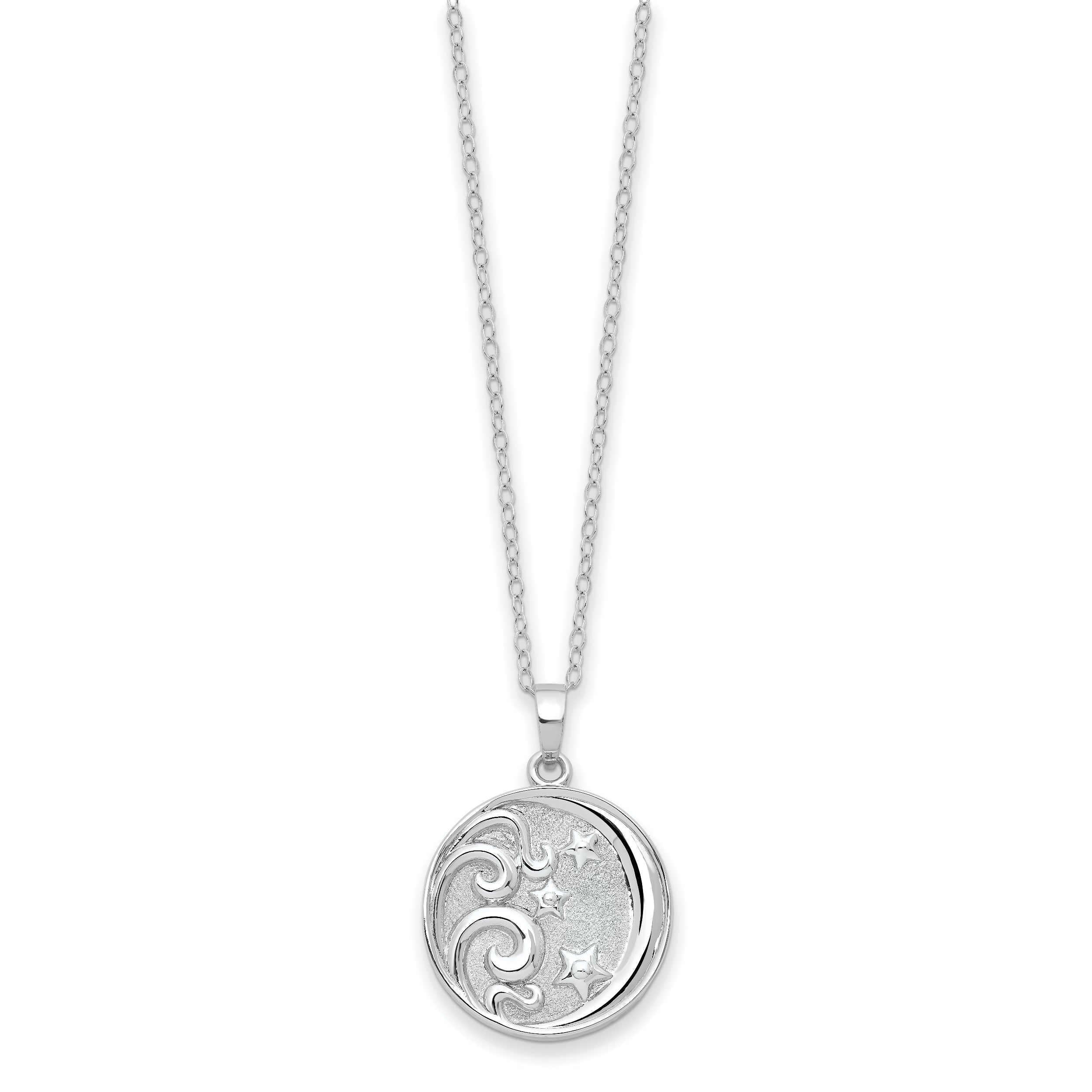 Sentimental Expressions Sterling Silver Rhodium-plated Antiqued Goodnight Ash Holder 18in Necklace