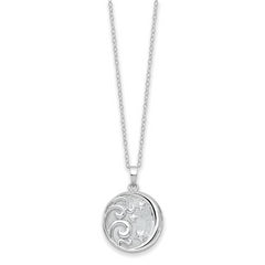 Sentimental Expressions Sterling Silver Rhodium-plated Antiqued Goodnight Ash Holder 18in Necklace