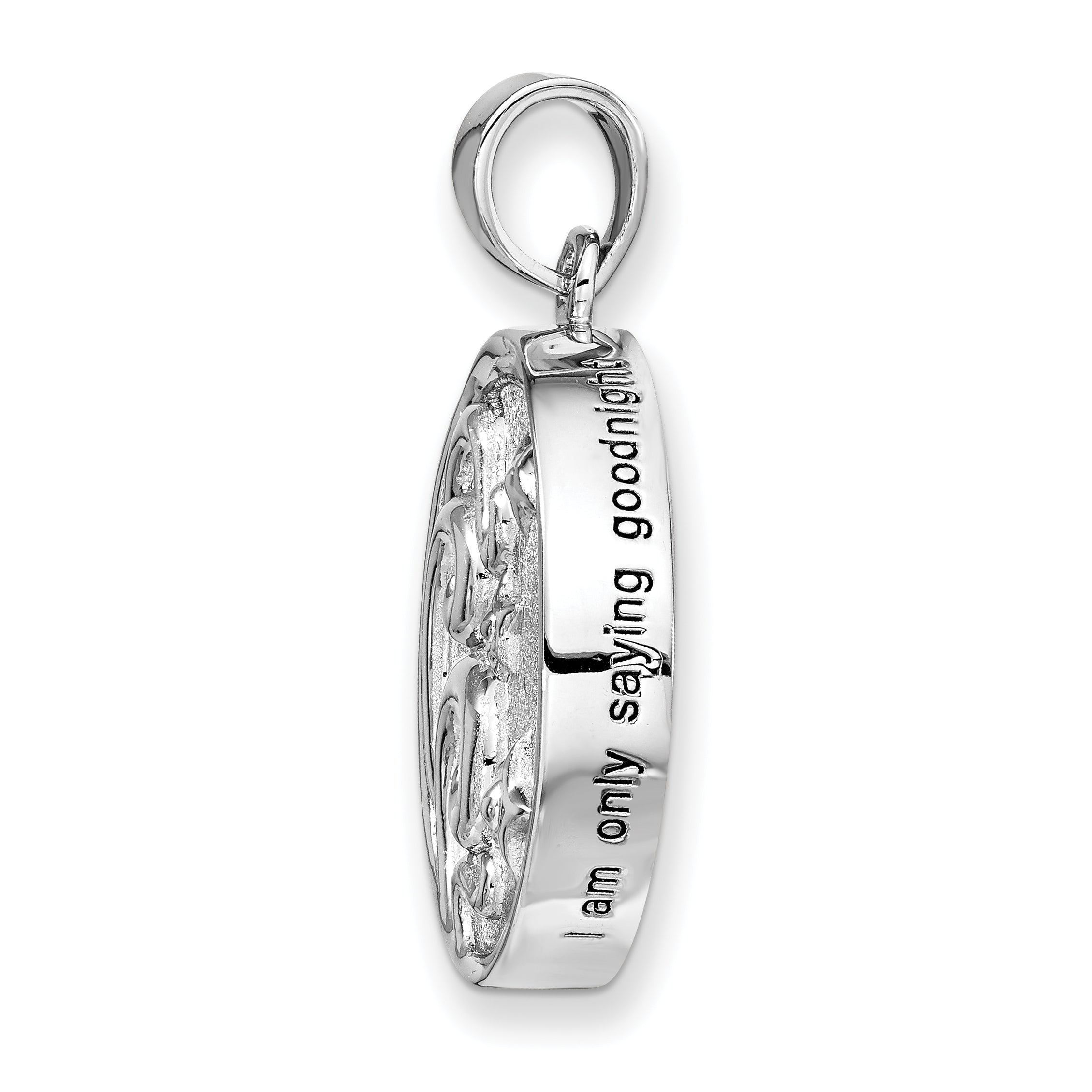 Sentimental Expressions Sterling Silver Rhodium-plated Antiqued Goodnight Ash Holder 18in Necklace