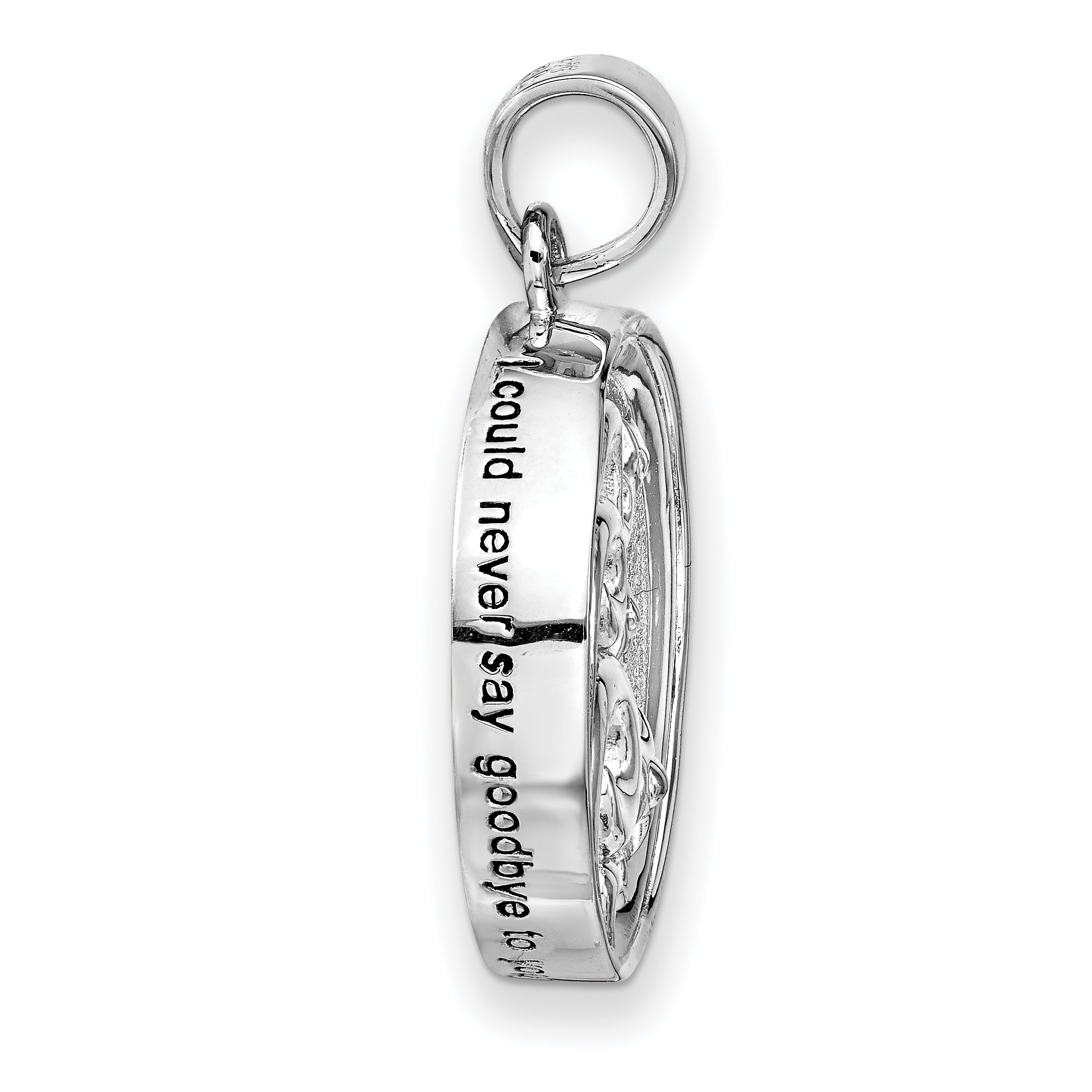 Sentimental Expressions Sterling Silver Rhodium-plated Antiqued Goodnight Ash Holder 18in Necklace