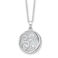 Sentimental Expressions Sterling Silver Rhodium-plated Antiqued Goodnight Ash Holder 18in Necklace