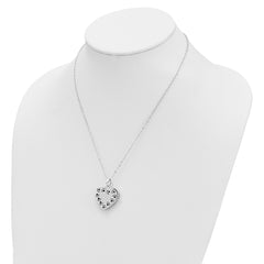 Sentimental Expressions Sterling Silver Rhodium-plated Antiqued Love Never Ends Pet Ash Holder 18in Necklace